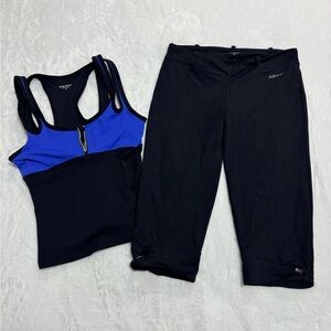 Bebe Original Black and Blue Activewear Set